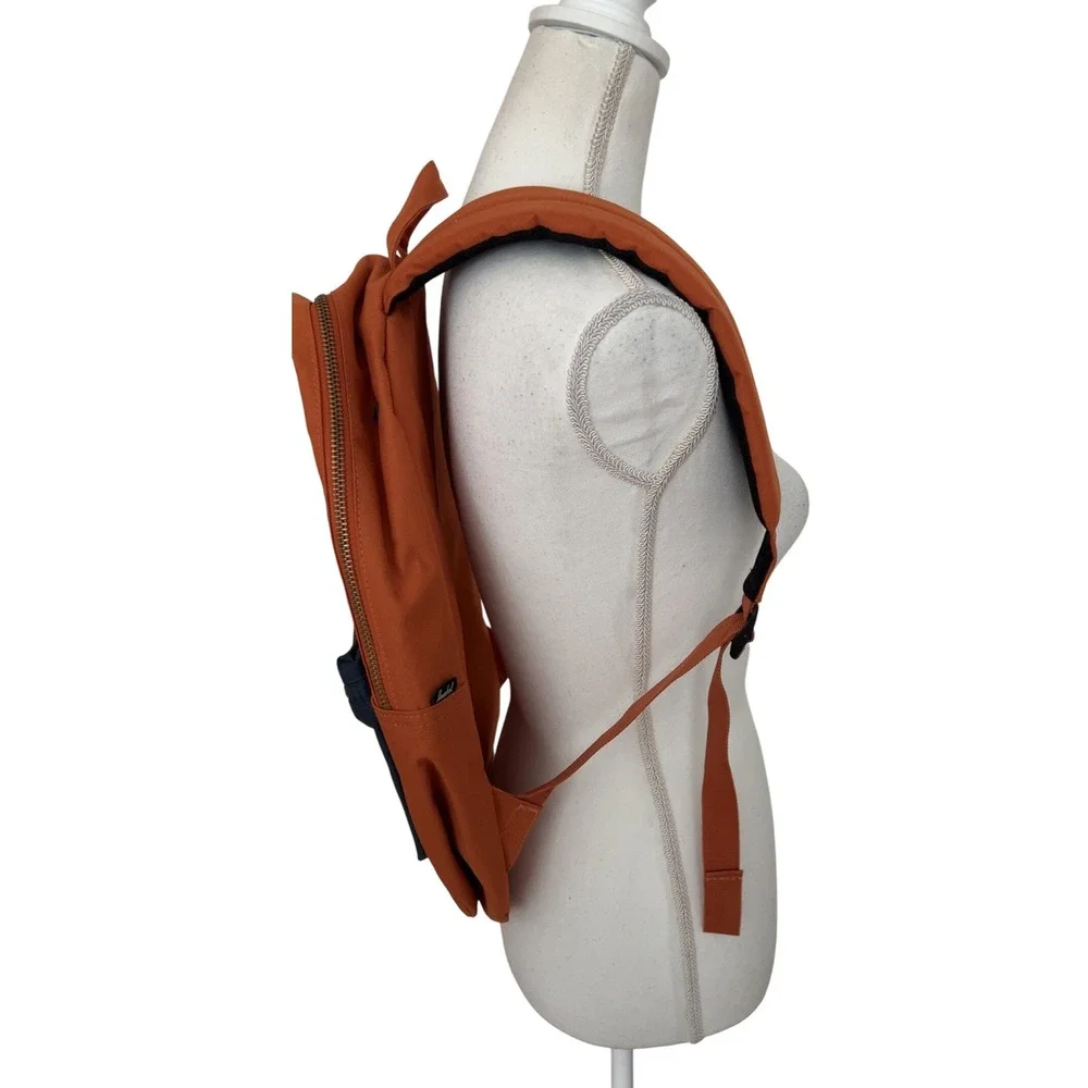 Herschel Supply Co. Orange & Navy Canvas Backpack‎ School Bag Bookbag Travel